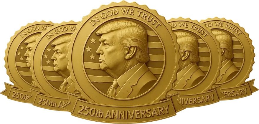 Trump 250th Anniversary Golden Badge